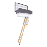 Zoldertrap Roto Platdak uitgang hout Vouwbaar in 3 delen warmte isolerend