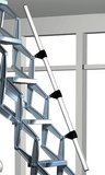 Zoldertrap Roto Junior verticaal Aluminium schaartrap met veersysteem telescopische armleuning